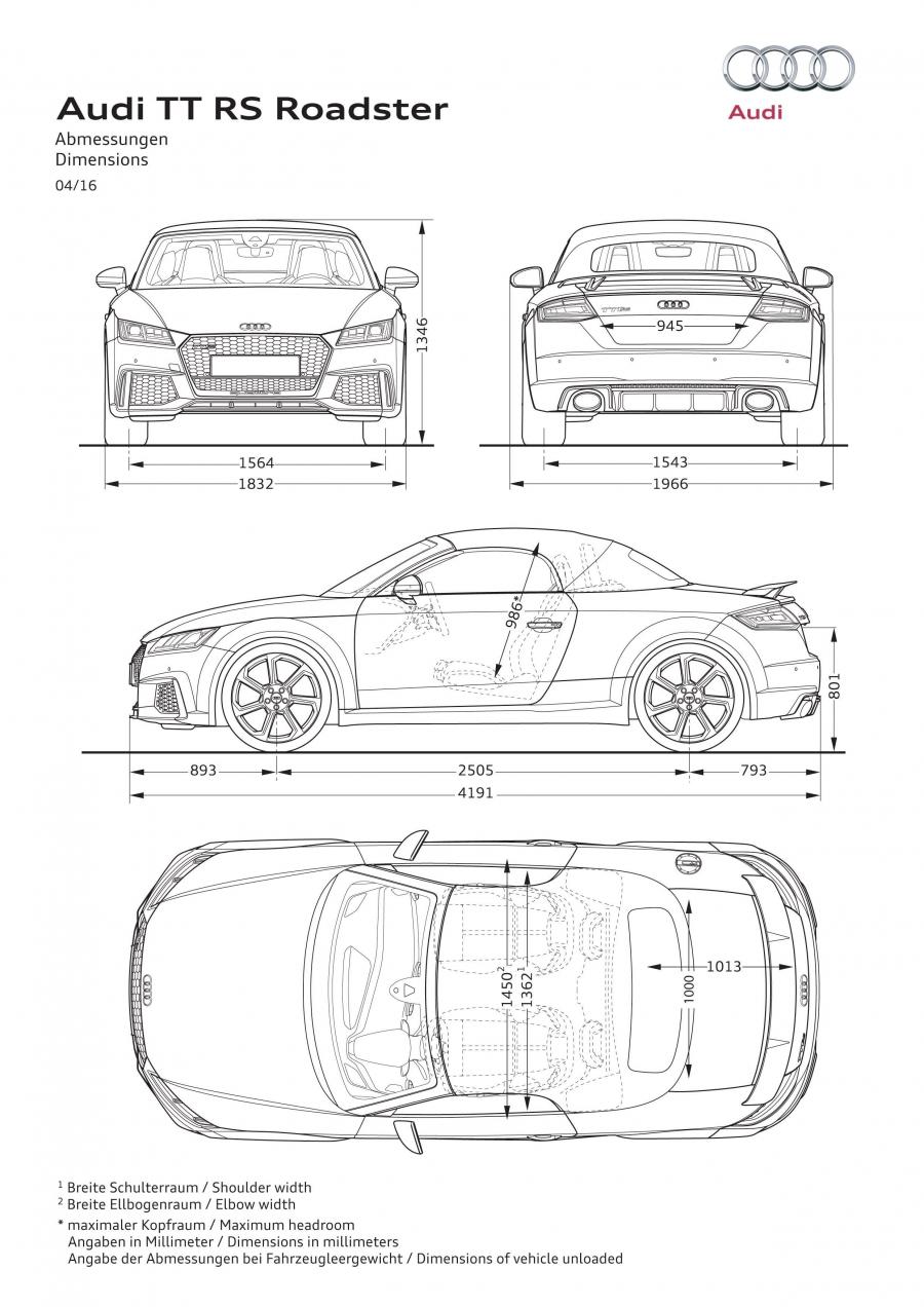 Схема Audi TT RS Roadster (8S) 2016 года  (WW) (фото 55 из 57)